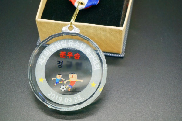 크리스탈 메달 소량 제작 우승 금 은 동 기념 축구 경기 대회 행사 단체용 42