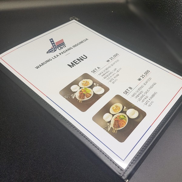 인도 음식점 메뉴판 제작 인도네시아 식당 가격표 레스토랑 책자형 메뉴책 소량 인쇄 14