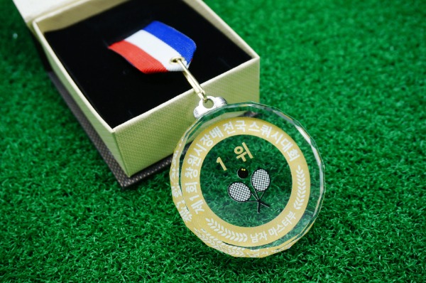 기프트박스 1개부터가능- 크리스탈 메달 제작 1등 2등 3등 기념 스쿼시 테니스 배드민턴 경기 대회 행사 소량 단체용 29